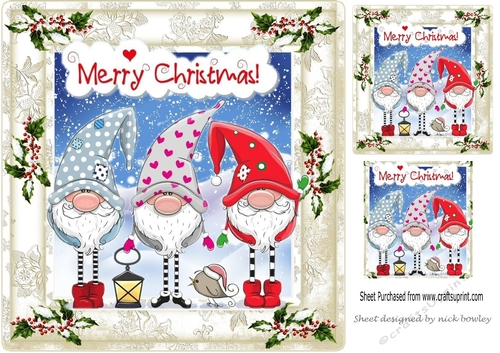 santas little helpers  in the snow 8x8