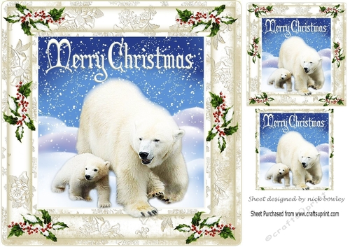 Lovely polar bears in the snow 8x8