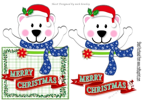 A lovely over the edge card front card of a polar bear 