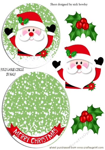 A lovely rocker card of santa & holly