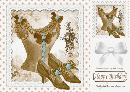 Pretty gold polkadot , lace and marble 8x8 card front with vintage basque