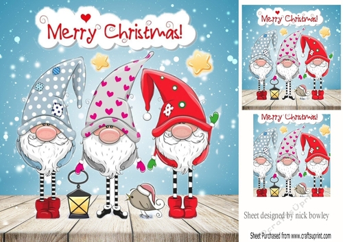 A lovely trio of santas christmas elves 8x8