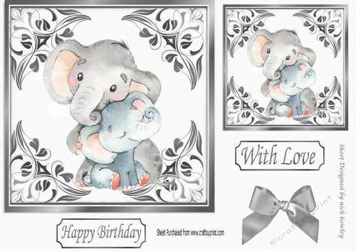 pretty ornate card front/insert with leaves in silver 7x7 with eles
