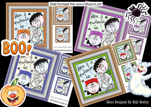 4 Spooktacular Day with friends card fronts 8x8 mini kit