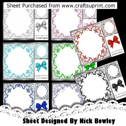 8 Pretty ornate scroll 8x8 card front/insert frames 8x8  Bumper kit