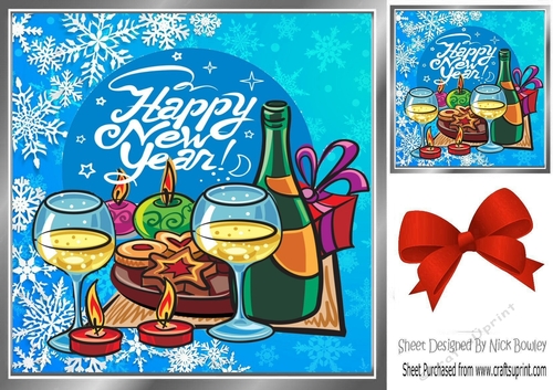 Celebrating the new year with champagne 8x8