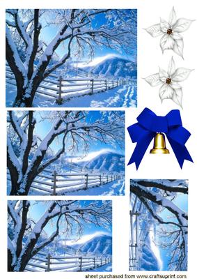 Beautiful Blue Snowy Scene,pyramids
