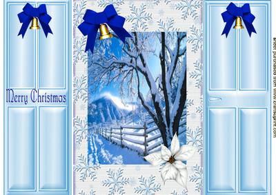 Beautiful Snow Scene in Blues, Gatefold
