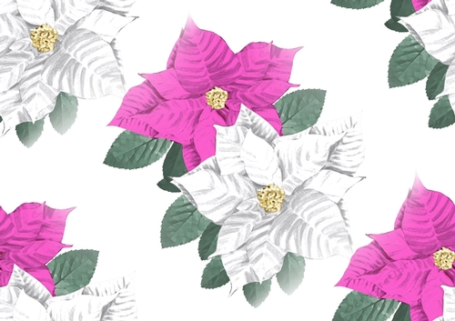 Pink and white poinsettias backing paper (Big)
