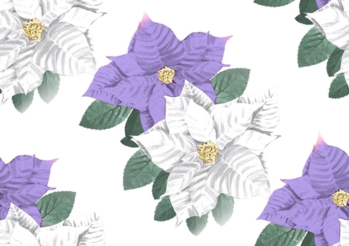 Purple and white poinsettias backing paper (Big)