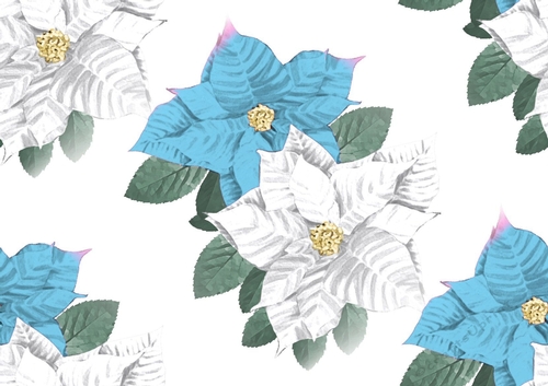 blue and white poinsettias backing paper (Big)