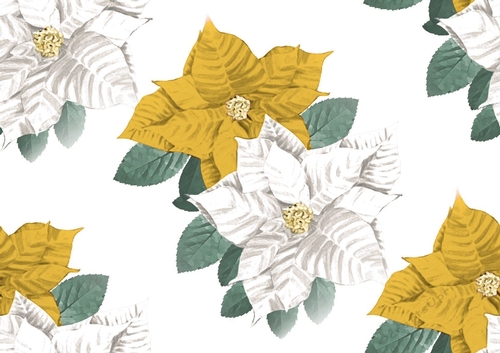 gold and white poinsettias backing paper (Big)
