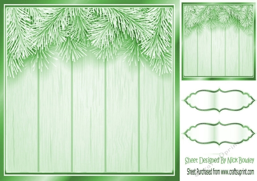 Lovely green  Christmas with fern 8x8 card front/insert