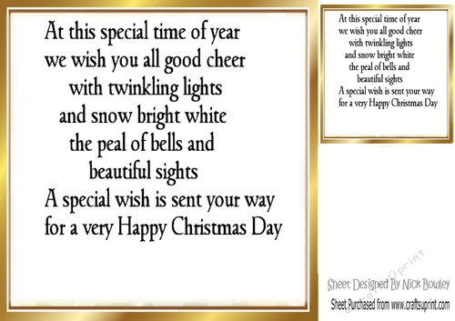 Gold edge insert / christmas verse for 8x8 card (3)