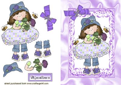 Little Flower Girl with Bees