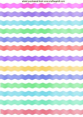 Pastel Ric Rac Wavy Pastel Borders