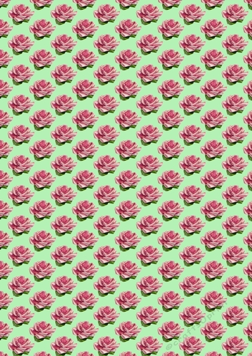 Pretty pink satin roses small (green background)