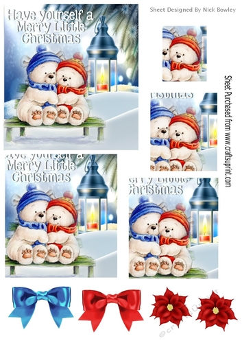 Cuddle up in the snow white bears with lantern square pyramids