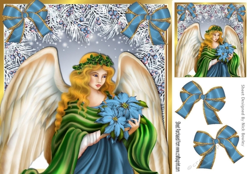 Beautiful Angel in blue 8x8