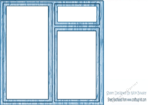 Blue Wood effect window frame 8X8 Card front