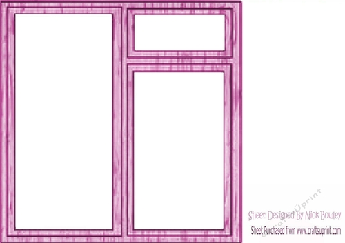 Pink Wood effect window frame 8X8 Card front
