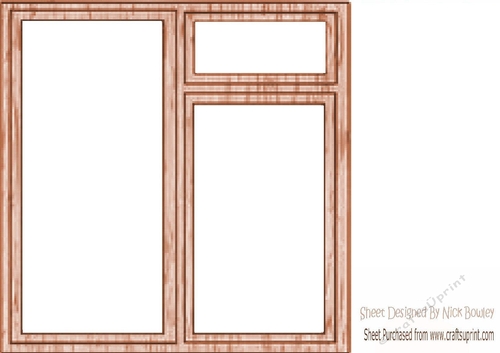 Brown Wood effect window frame 8X8 Card front