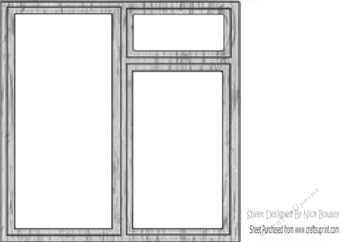 Silver Wood effect window frame 8X8 Card front