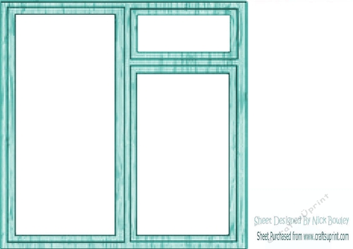 Turq Wood effect window frame 8X8 Card front