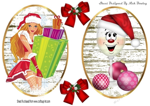 Two lovely toppers for christmas  with bows