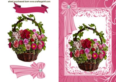Basket of Roses & Bows