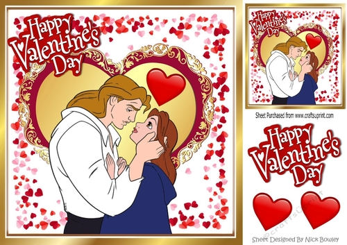 My Prince! My Princess! My Valentine with hearts & red roses