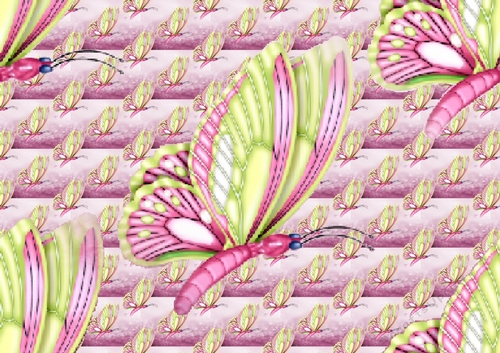 Pink exotic butterflies backing paper (big)