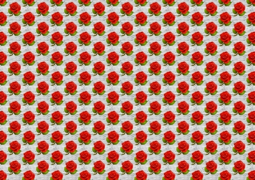 small red roses on grey wooden background