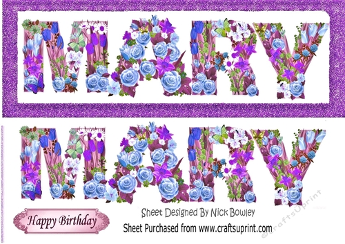 Pretty flower name MARY DL (purple)