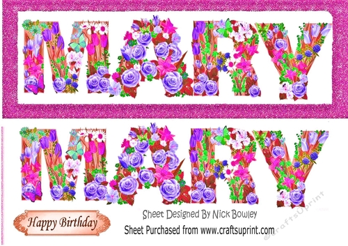 Pretty flower name MARY DL (pink)