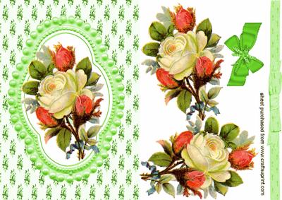 Cream Rose in Bead Frame