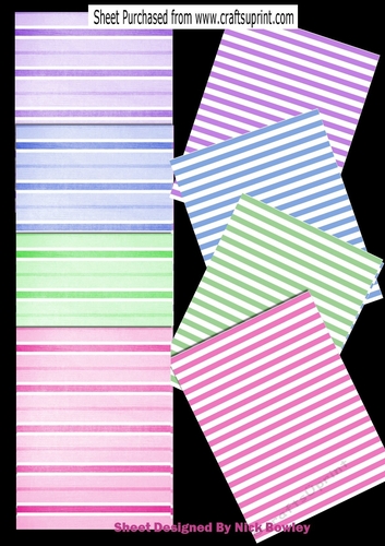 8 coloured Backing sheets of wide and narrow stripe borders  