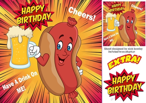 Barbecue Sausage with Bap and a pint 8x8 (Adult Humour