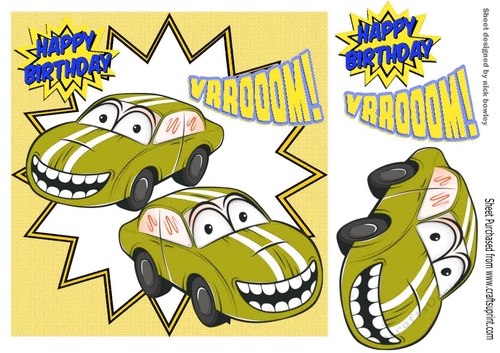 Toony smile gold car 8x8