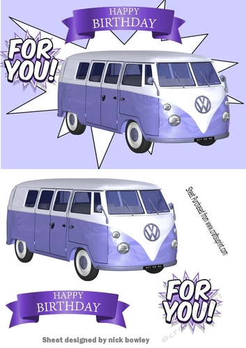 Purple Campervan  Just for you! A5