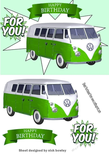 Green Campervan  Just for you! A5
