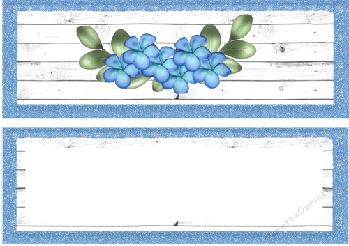 Pretty blue flowers with butterflies DL Card, card front/ insert