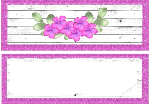 Pretty cerise flowers with butterflies DL Card, card front/ insert