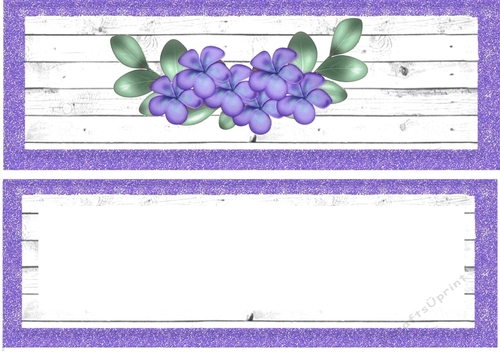 Pretty purple flowers with butterflies DL Card, card front/ insert