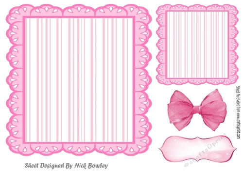 Pink stripe eyelet frame 8x8