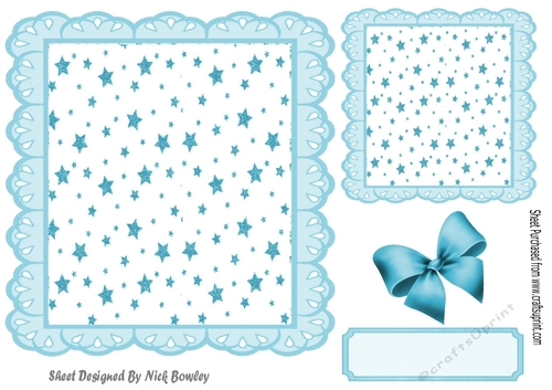 Blue star and eyelet frame 8x8