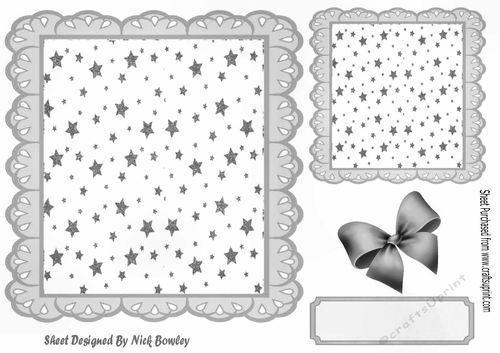 Silver star and eyelet frame 8x8