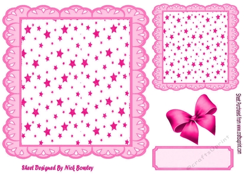 cerise star and eyelet frame 8x8