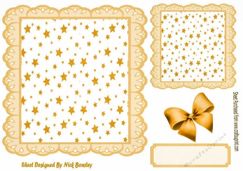 Gold star and eyelet frame 8x8