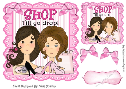 Shop till ya drop Best of friends shopping (pink)